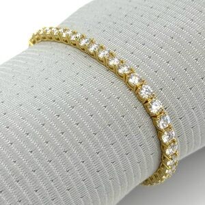 18K Gold Plated, 14.40CTW Moissanite Tennis Bracelet